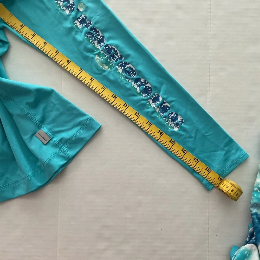 O’rageous Girls Two‎ Piece Swimsuit Set Shorts & Top Long Sleeve Blue